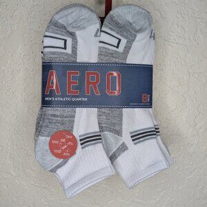 Aeropostale* Men's Athletic Quarter Socks/8 Pack Gray/White~ Shoe Size: 6-12